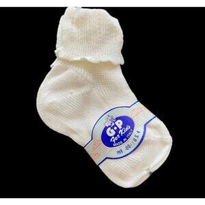Vtg Baby Bootie Socks White Girls 3-6 Months Italy Hosiery GP For Kids New Roll